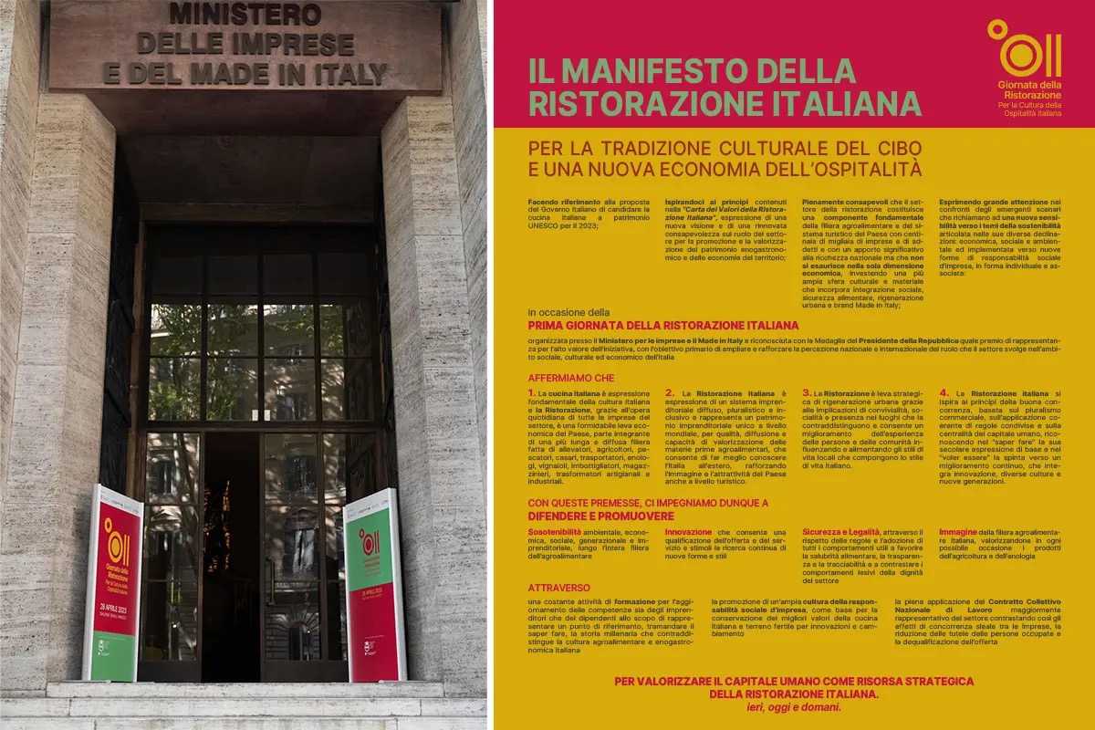 Una svolta rivoluzionaria con “Il Manifesto della Ristorazione Italiana” di Fipe