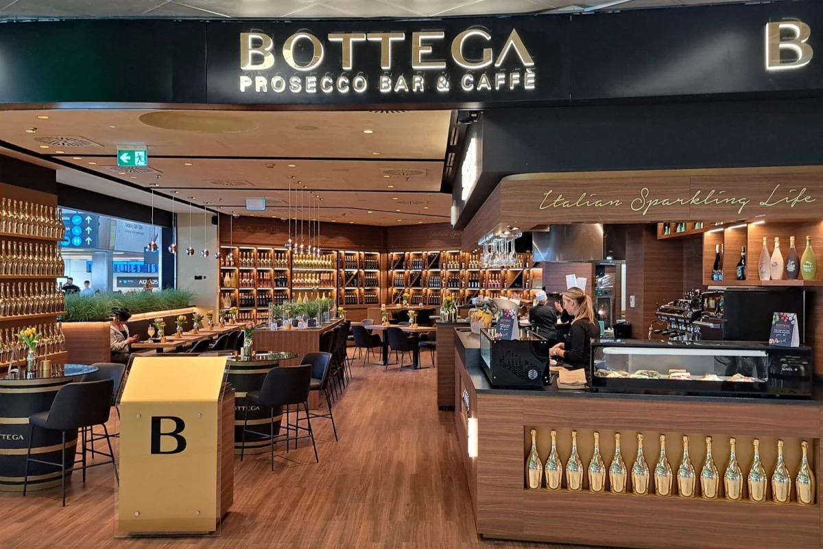 Bottega apre un Prosecco Bar all'aeroporto di Budapest